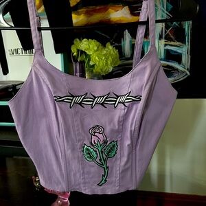 DOLLSKILL Tacks for Snacks Embroidered Corset Top